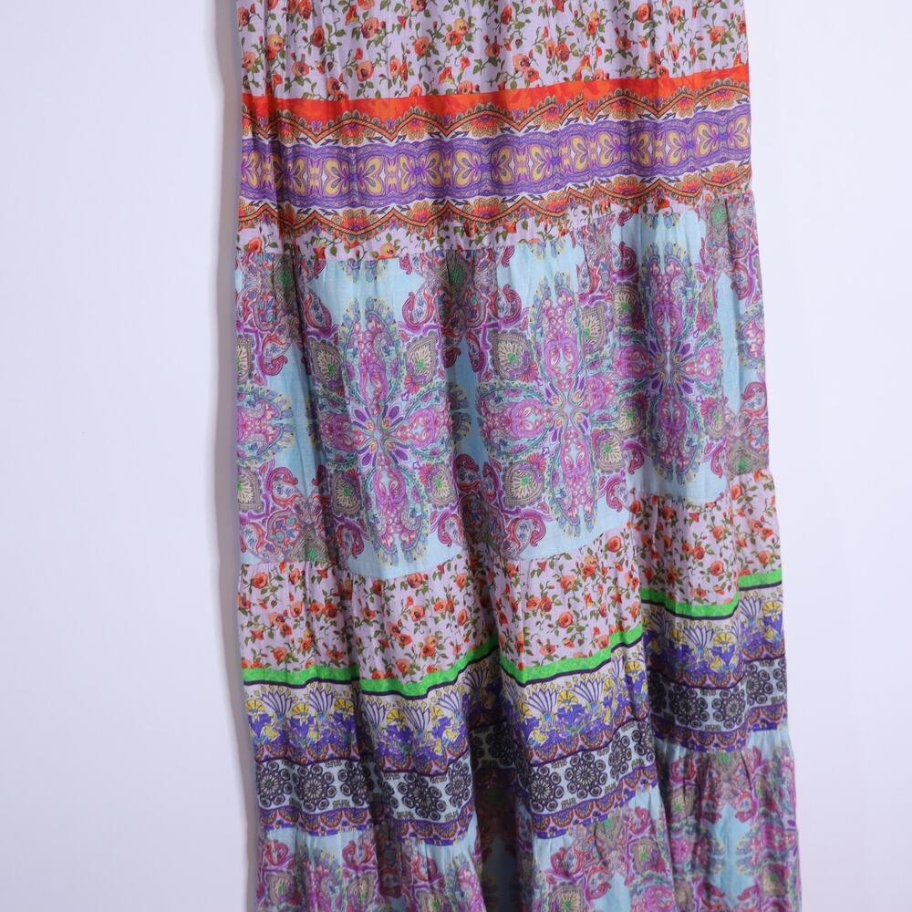 ALICE + OLIVIA Minka Tassel Fringe Maxi Dress Ritzy Multi Tie Front Women's 8 - Picture 6 of 16